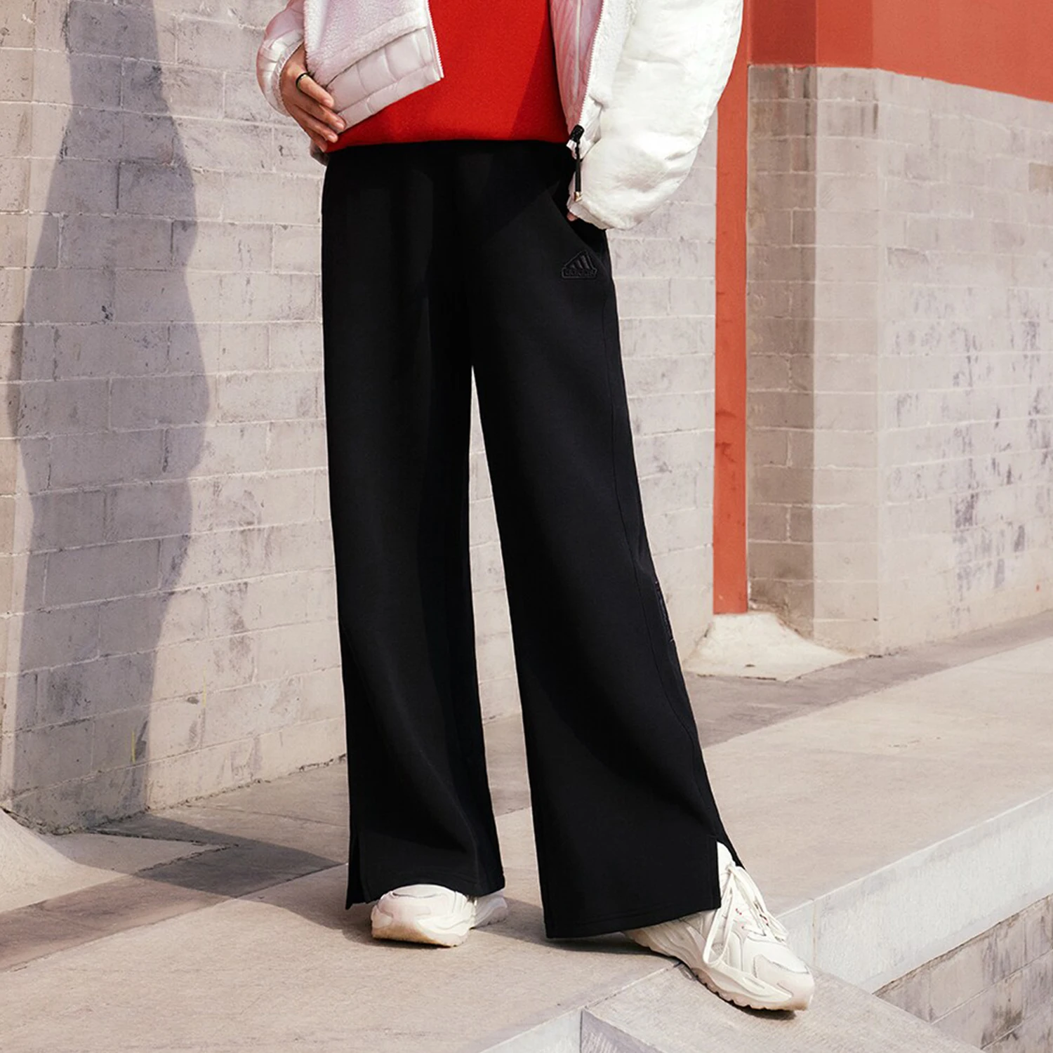 

Adidas Originals New Women's Knit Wide-leg Sport Casual Pants IM8876