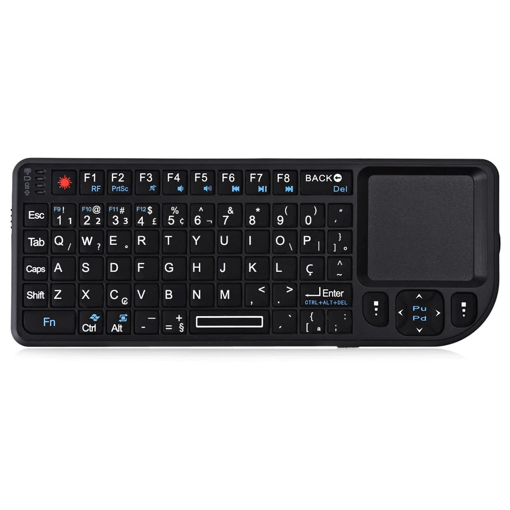 MRSVI A8 Mini Draadloos Toetsenbord 2.4G 7-kleuren Backlit Touchpad Air Mouse Met Infrarood Indicator voor Android TV Box PC, Kantoor