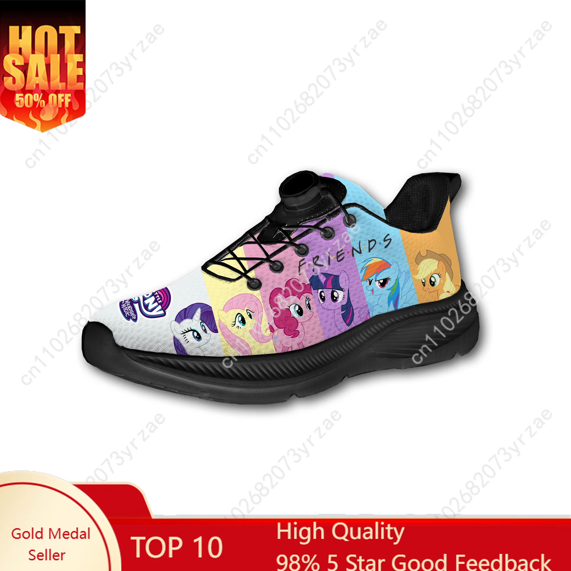 

My Little Pony Sneakers Mens Womens Walking Shoes Laceless Rotating Button Sports Shoe Fashion Lightweight Custom Sneaker