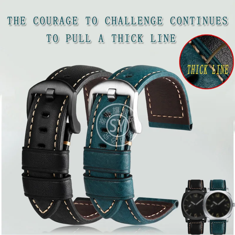 Ремешок Shenyu из итальянской воловьей кожи для часов Panerai Lumino due, погружной серии PAM441 111 PAM01085 01661, мужской браслет для часов