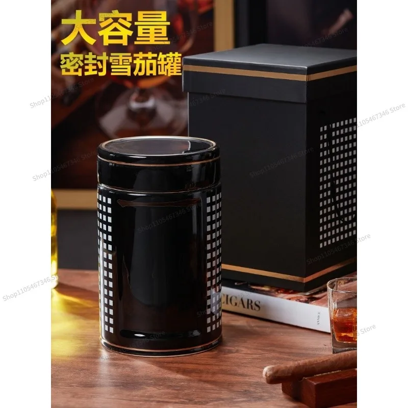 For Ceramic Cigar Moisturizing Jar High-grade Large-capacity Cigar Storage Cartridge Alcoholizing Portable Sealed Box Gift Box