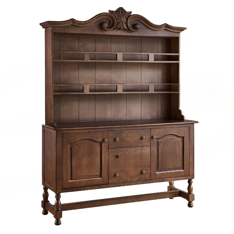 

Solid wood tableware cabinet Household living room storage locker