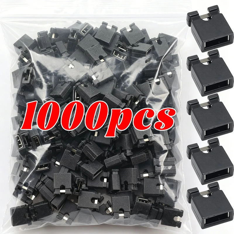 100-1000pcs Safety Pitch Jumper Caps 2.54mm Closed Open Long Handle Pin Header for Electronic Repair Circuit Debugging