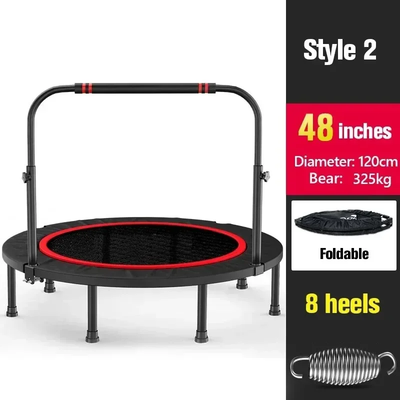 Trampolines de 48 pulgadas para niños y adultos, trampolín de gimnasia con rodamiento de 300KG, trampolín portátil y plegable, equipo de ejercicio en interiores