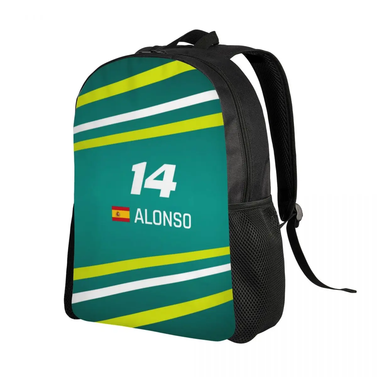 Custom Fernando Alonso 14 Backpacks Women Men Basic Bookbag for School College Aston Martin Bags