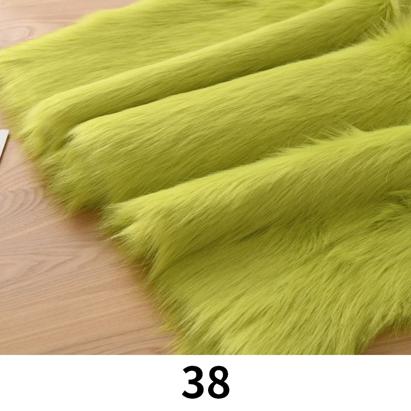 50cm Slippery Faux Fox Fur Fabric 5cm Long Plush Fur Fabric For Diy Doll Cloth Carpet Jewelry Phone Counter Cover Photo Props