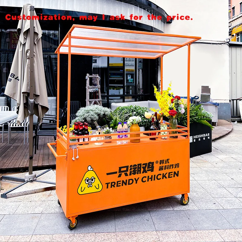 

custom.Iron Art Float Mobile Booth Cart Outdoor Scenic Spot Stall Cart Shopping Mall Supermarket Stand Portable Street Sta