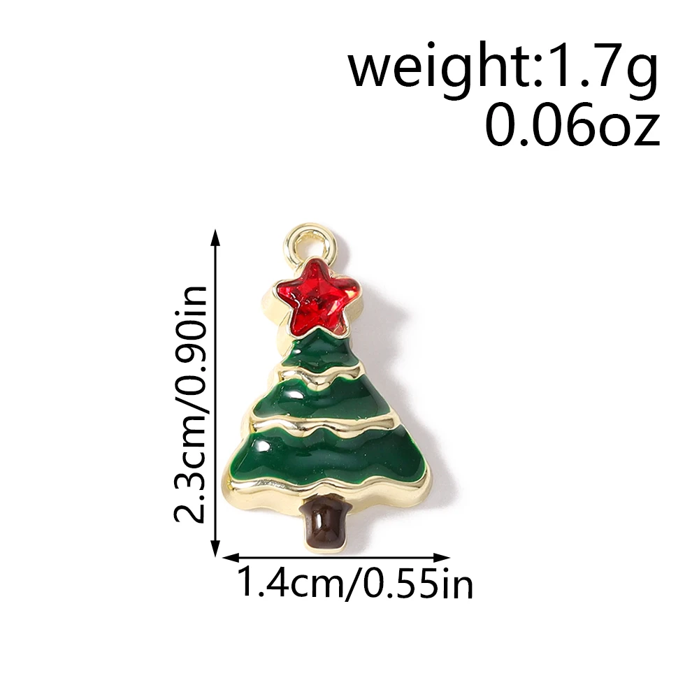 Tusember 5 Stück Emaille-Weihnachtsanhänger mit Weihnachtsmann, Schneeflocke und Schneemann für Weihnachtshalsketten, Ohrringe, Armbänder und Bastelarbeiten – Detail 12