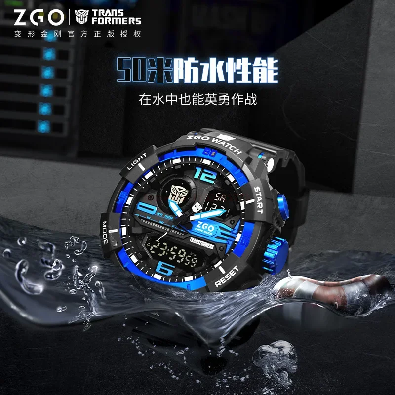 Transformers Children\'S Watch Male Youth Student Waterproof Night Glow Boy Multifunctional Sports Electronic Watch Birthday Gift