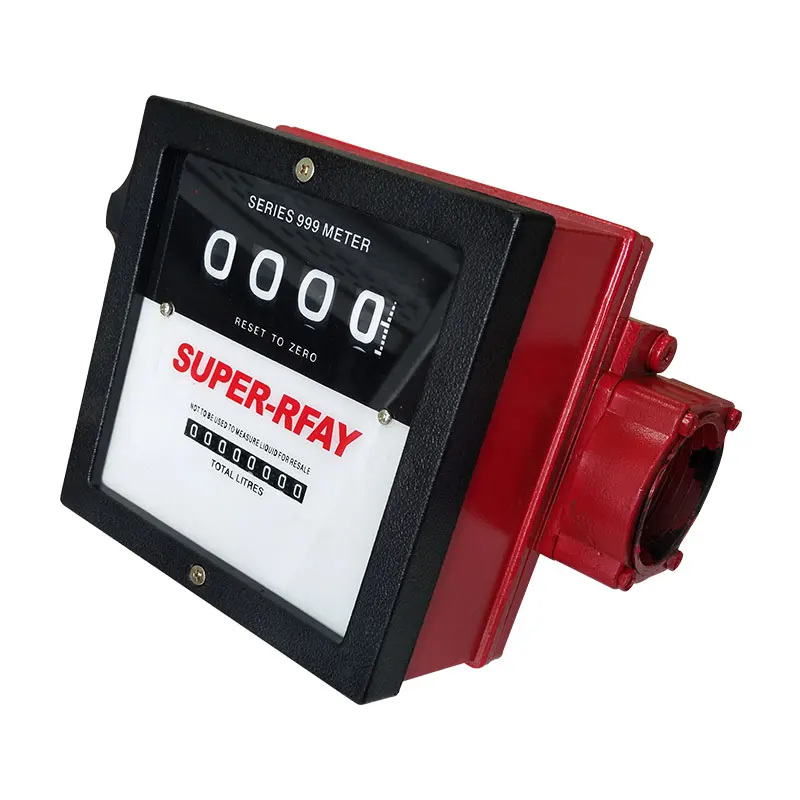 Four-Digit Mechanical Oil Meter Flowmeter Meter Diesel and Gasoline 1-Inch 1.5-Inch 2-Inch Internal Thread Flange Docking High