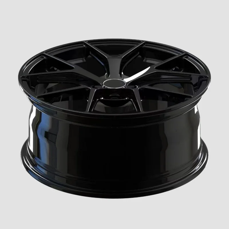 High-end customized deep concave forged alloy wheel hub, multi-inch single-piece sport rims, 5×3 PCD, gold polished finish