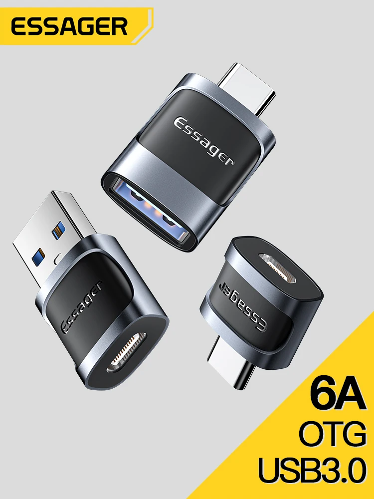 Essager Adapter USB 3.0 na typ C OTG Konwerter USB A typu C męski na Micro typu C USB A żeński do laptopów Macbook Czytnik kart — zdjęcie 2