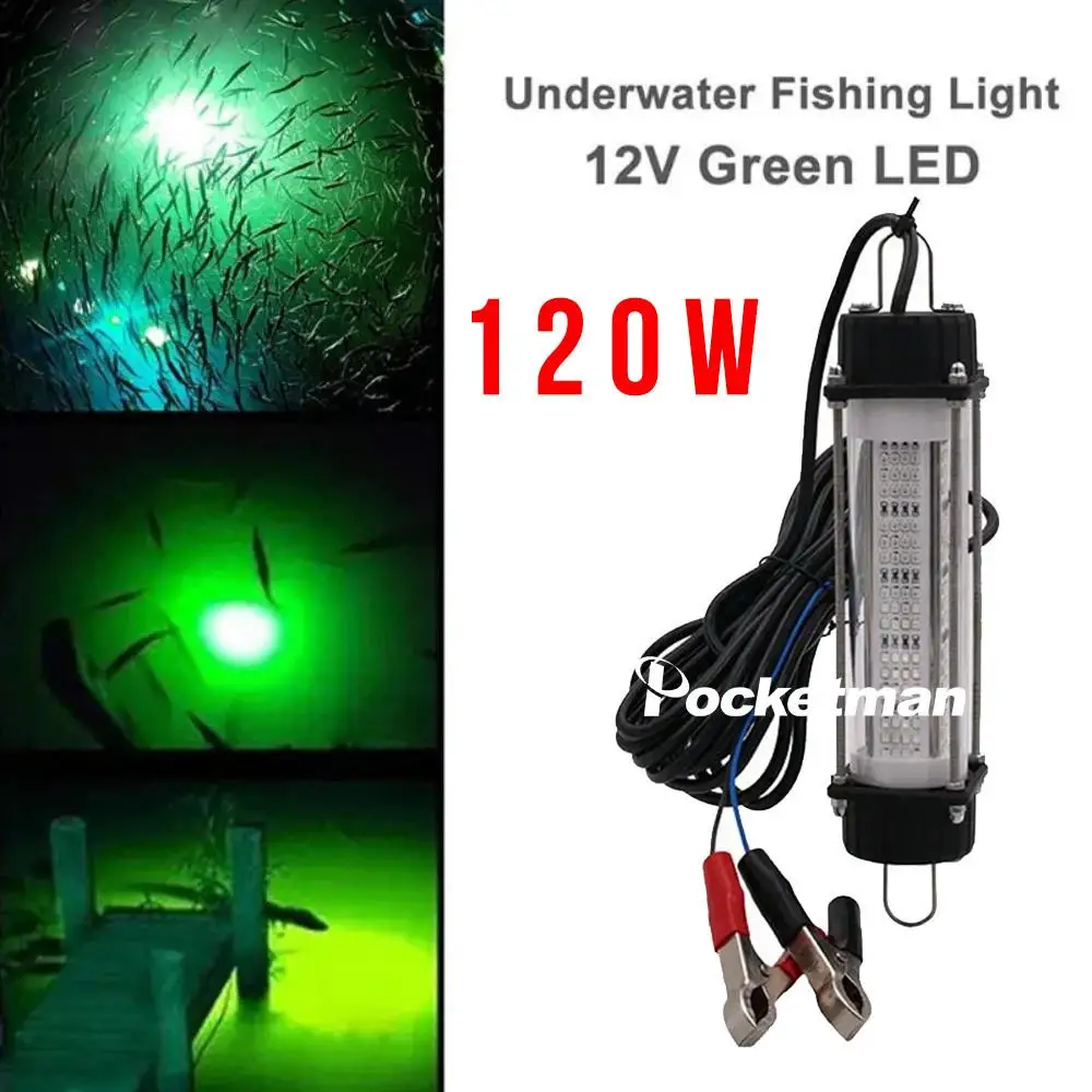 120W High-Power LED Underwater Fishing  12V 7M Cable Collection  Waterproof Fishing Light