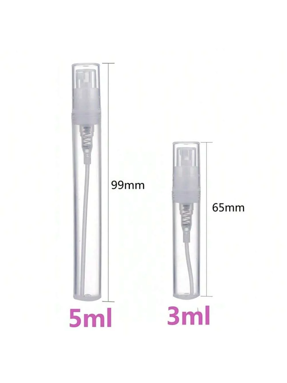 Hot sale 50pcs/pack 2ML 3ML 5ML plastic snap bottle mini portable perfume cosmetic trial bottle sample