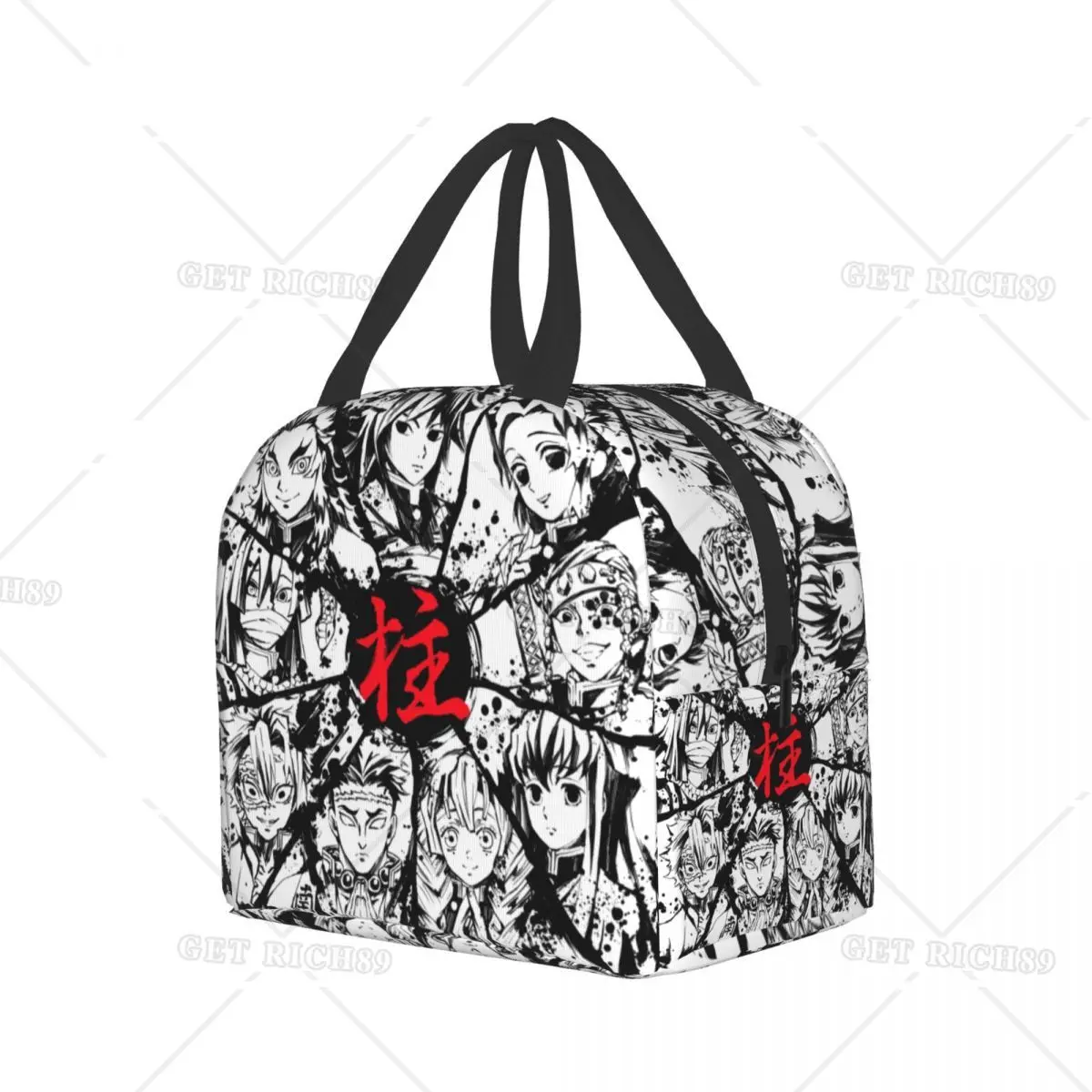 Demon Slayer Insulated Lunch Bag for Women Kids Portable Kimetsu No Yaiba Cooler Thermal Lunch Box Camping Travel Picnic Bags