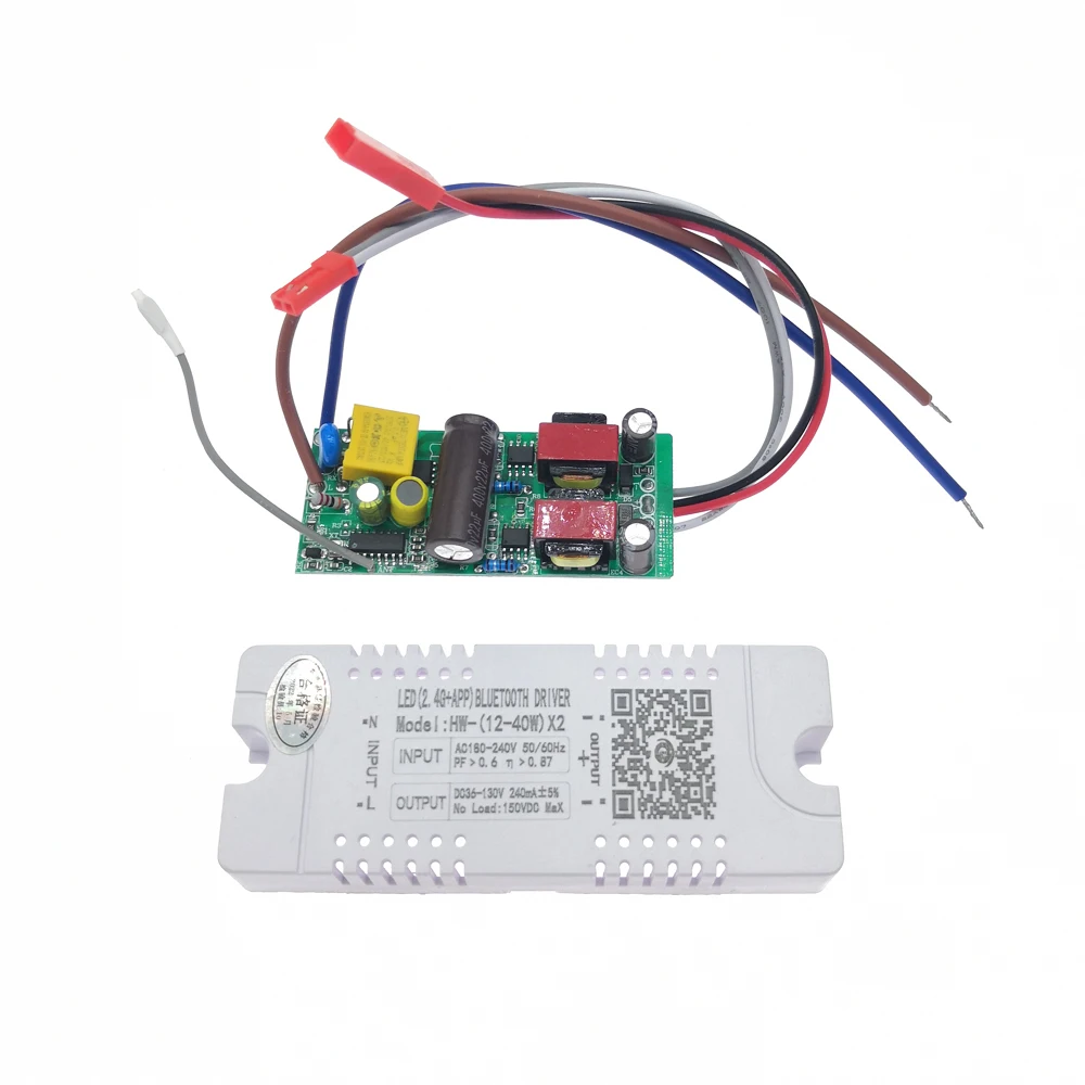 2.4G LED Driver 12-40Wx2 80W Remote APP Control, Dimming and Color-Changeable Transformer For Repair Chandelier LED Tape Ceiling