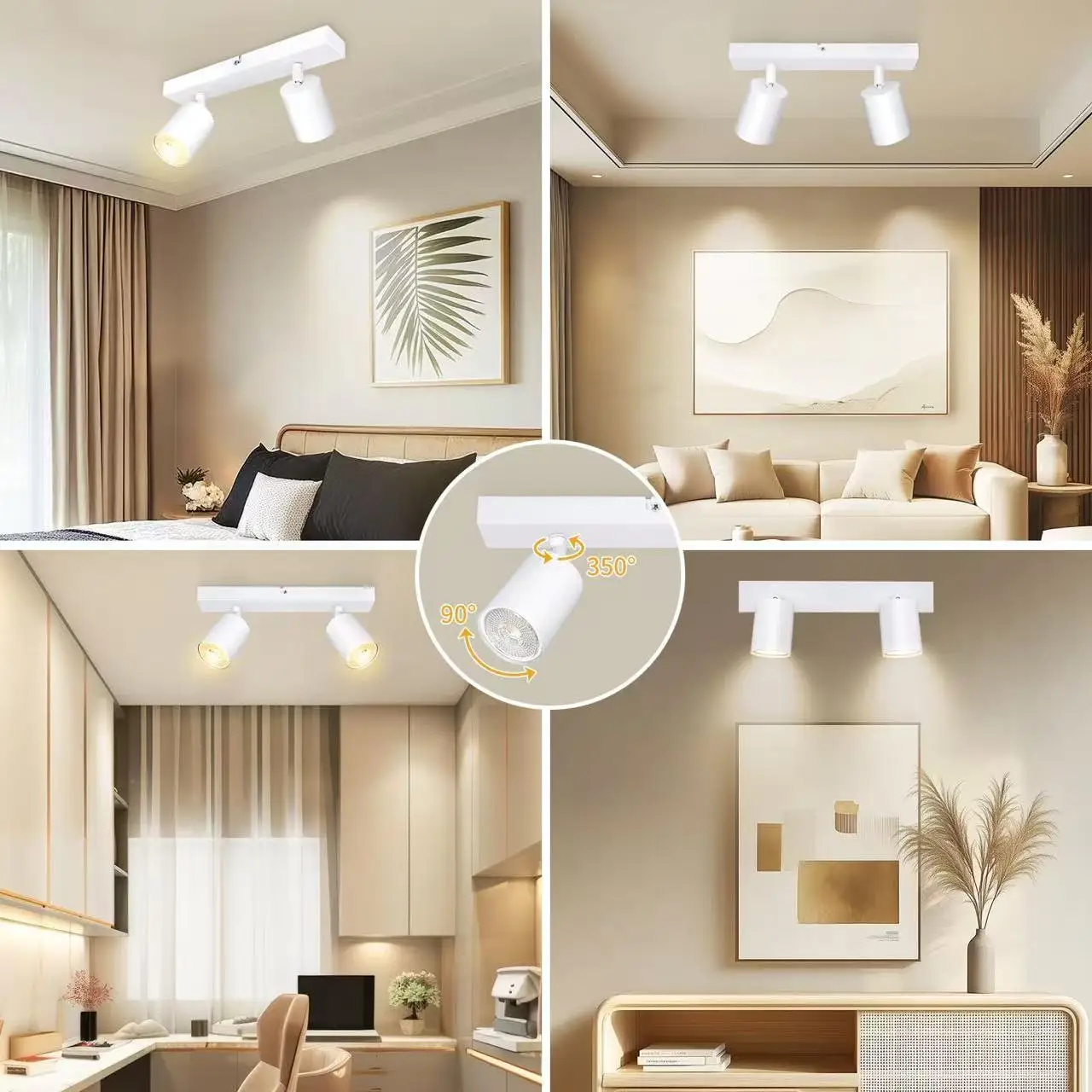 1PCS Modern LED Ceiling Light , 2 Lights GU10 Wall Light Black - Energy Saving, Living Room, Bedroom, Kitchen, Easy Installation