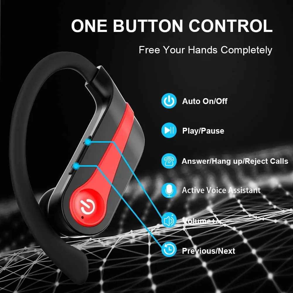 TWS Sports Wireless Bluetooth 5.1 Ear Hook Earphones Portable ANC Competitive Game Earphones Ergonomic Design Comfortable Fit