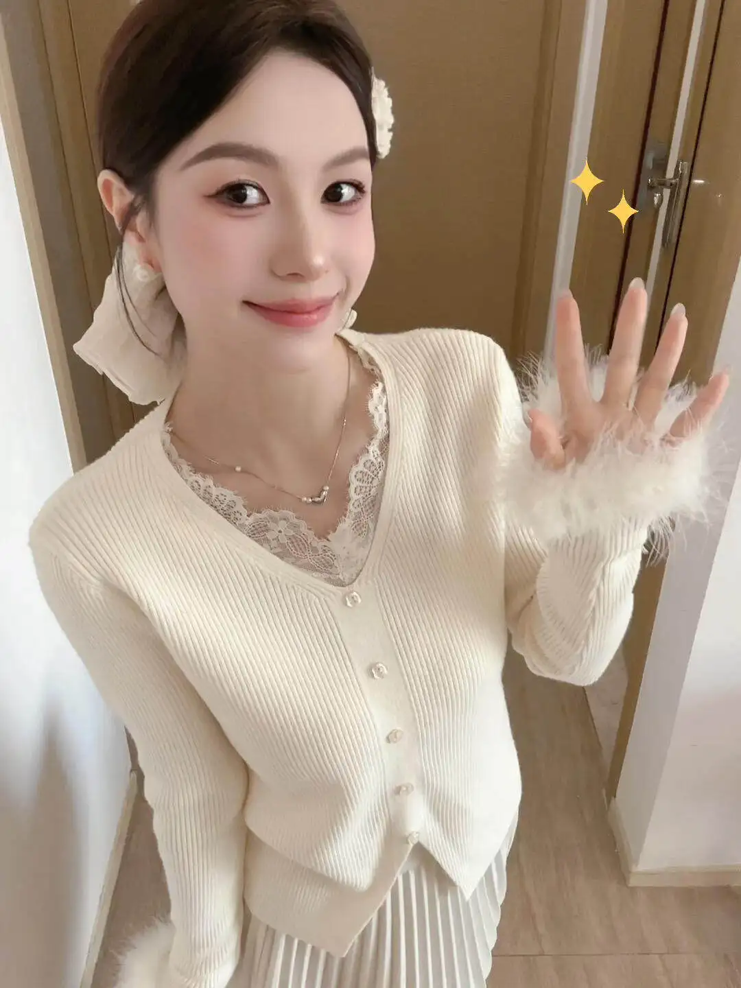 Women's Knitted Sweater Vest Spring Summer Autumn Fashionable Layering  Knot 3D Flower Design Warm City Commute Style