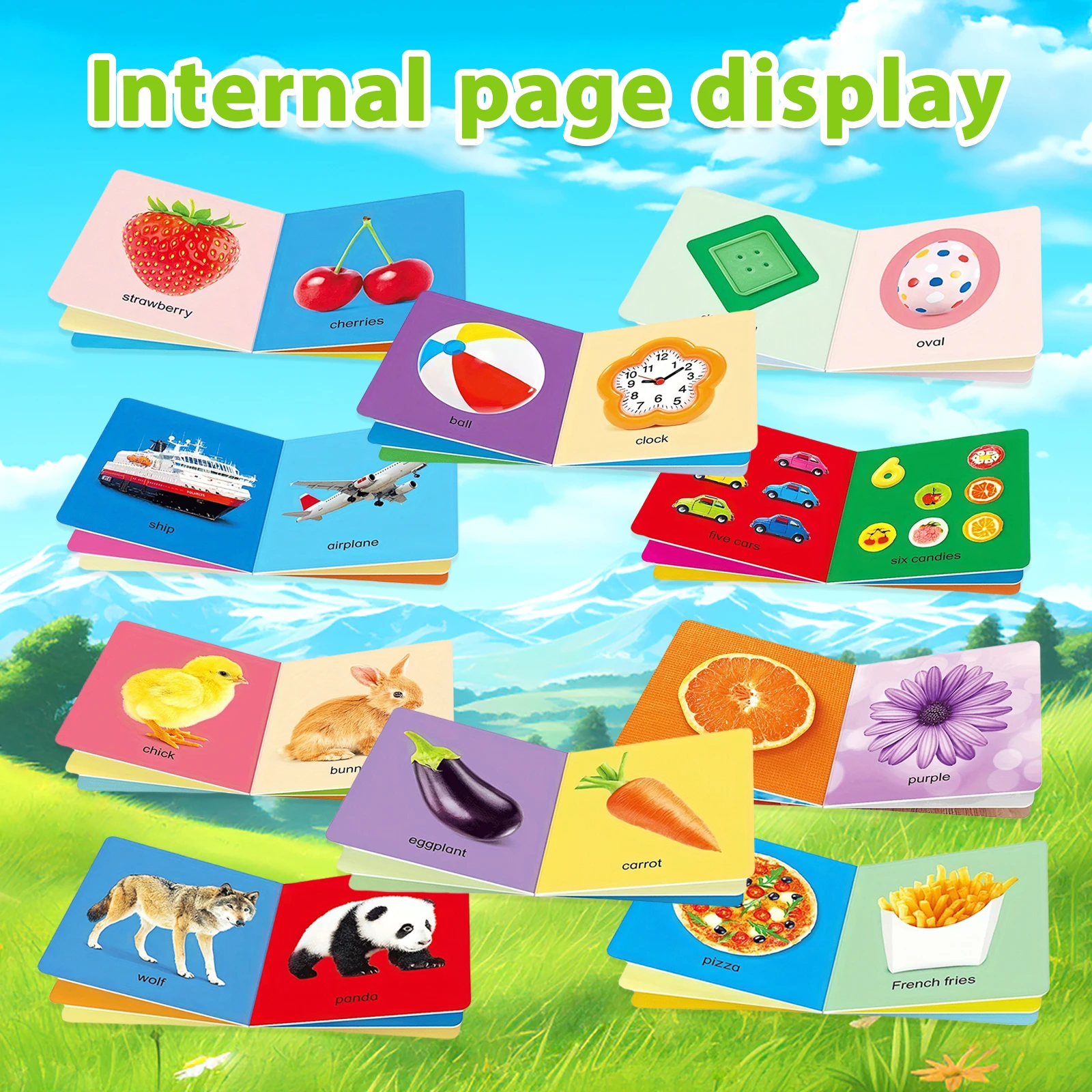 English Children's Learning Flashcards Box Set 10 Books Cognitive Vocabulary Development Educational Toy for Kids