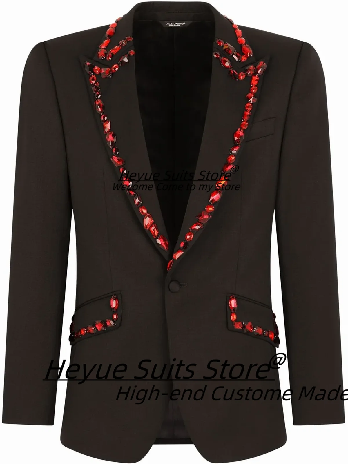 

Customized Shiny Diamond Groom Wedding Tuxedos Slim Fit Peak Lapel Men Suits Formal 2 Pieces Sets Male Prom Blazers Ropa Hombre