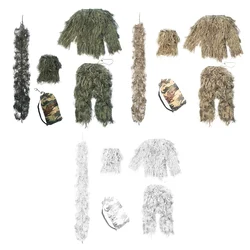 Avcılık giysi Set açık ürünler gizli eğitim orman takım esnek gerçekçi geniş kullanım Ghillie çocuklar için uygun