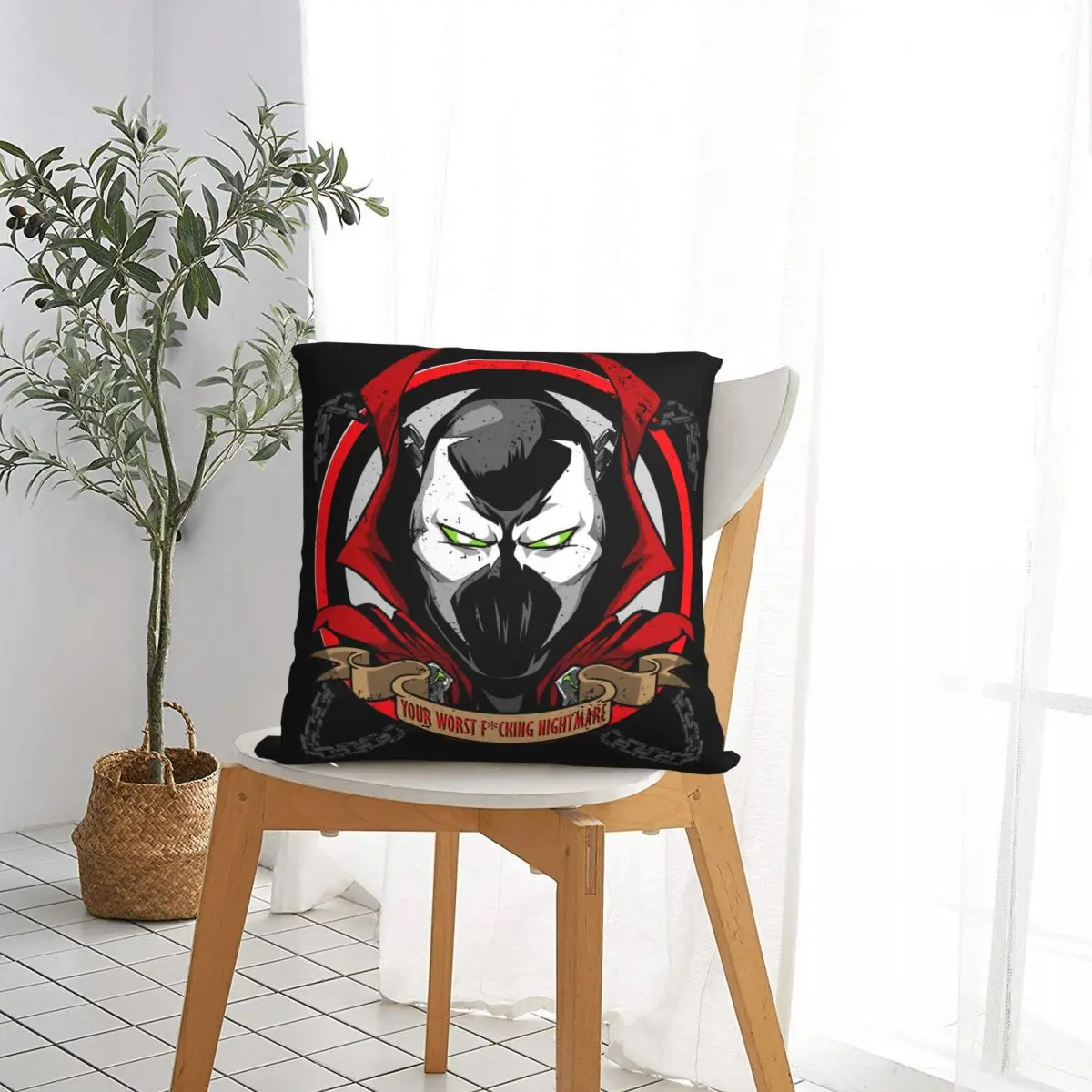 Night Mare Throw Pillow Case Spawn Angela Dark Comic Backpack Coussin Covers DIY Printed Fashion For Chair Decor