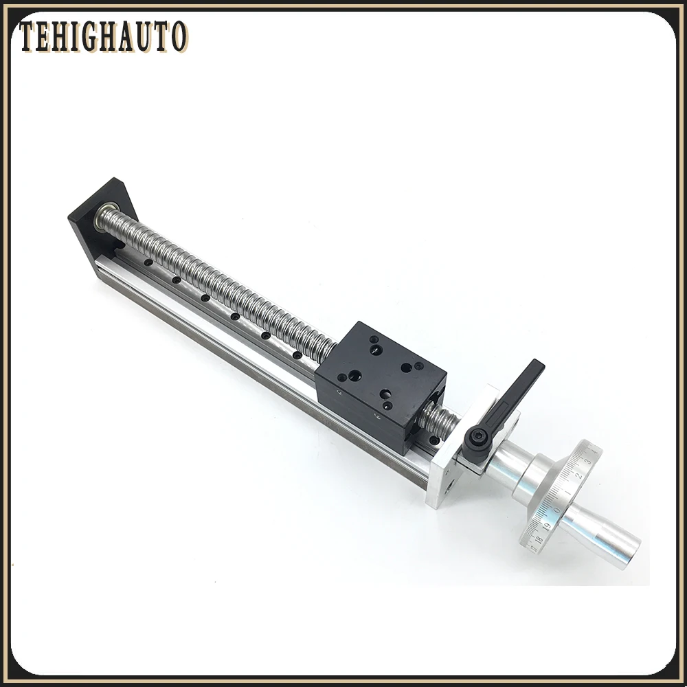 Imagem -03 - Cnc Manual de Mesa Deslizante Ballscrew Sfu1204 1605 1610 100 1000 mm Curso Manual Bancada Guia Linear Haste Eixo Óptico Estágio