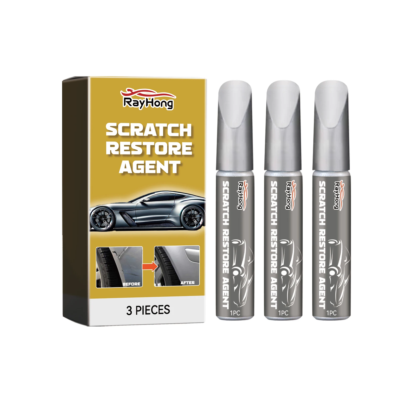 Car Scratch Repair Pen - Car Scratch Repair Car Paint Scrape Scratch Decontamination Repair Touch Up Paint Pen, Waterproof Clear Coat Scratch Fix Marker for Auto Body Paint Scratches, Fast Easy DIY Touch Up Paint Marker Applicator for All Color Vehicles