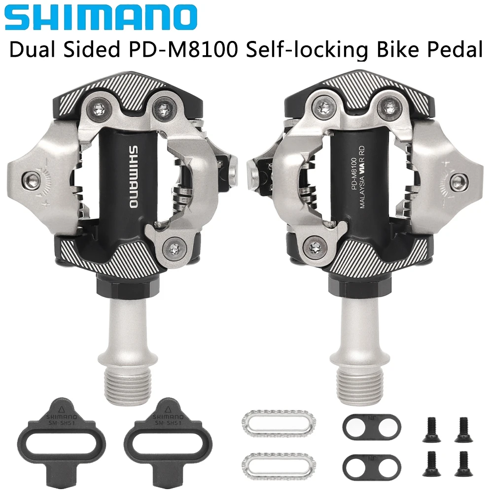 SHIMANO SPD Bike Pedal PD M8100 Self-locking Dual Sided Bicycle Pedal Race for Mountain Bike Original Cycling Parts