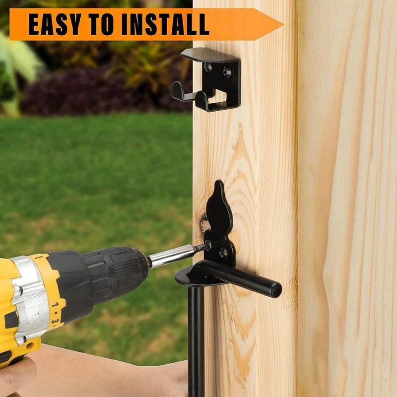 Best-1 Set Outdoor Gate Latch For Fences And Doors - Heavy Duty Security Lock