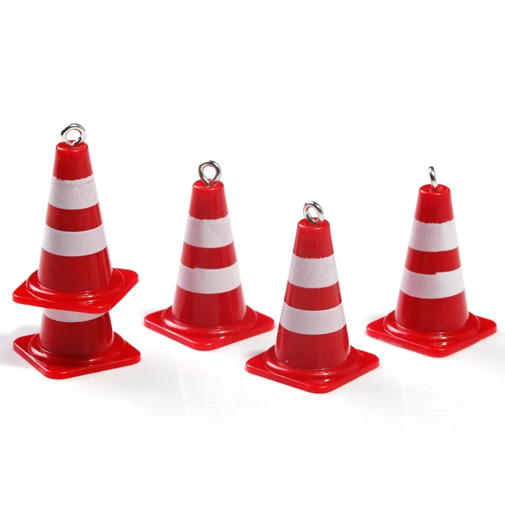 Funny Mini Barricade Charms Plastic Road Sign Traffic Cones Pendants for Necklace Earrings Keychain Diy Jewelry Making Supplies