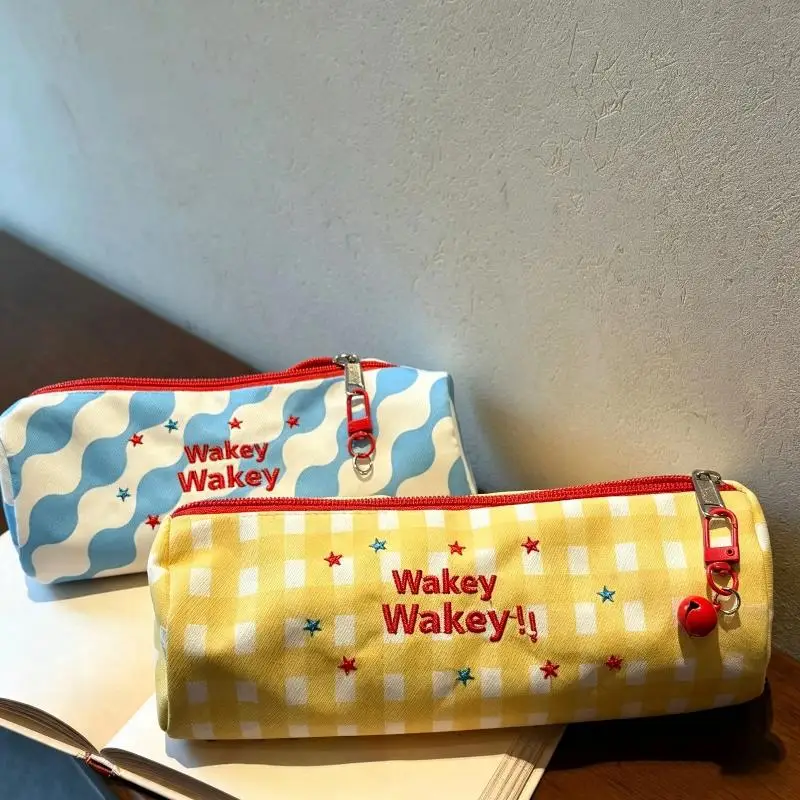 1 Stück Niedliches Dopamin-Farbstift-Etui, bestickt, große Kapazität, Stiftetasche, Schreibwaren-Tasche, Schulbedarf – Detail 6