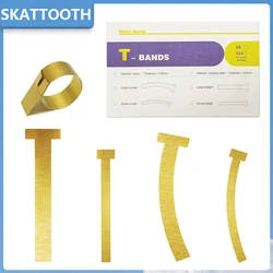 20pcs/bag Dental T-Band Metal Matrices Curved/Straight Brass Steel Matrix Bands Refill Forming Sheet Tooth Restoration Materials