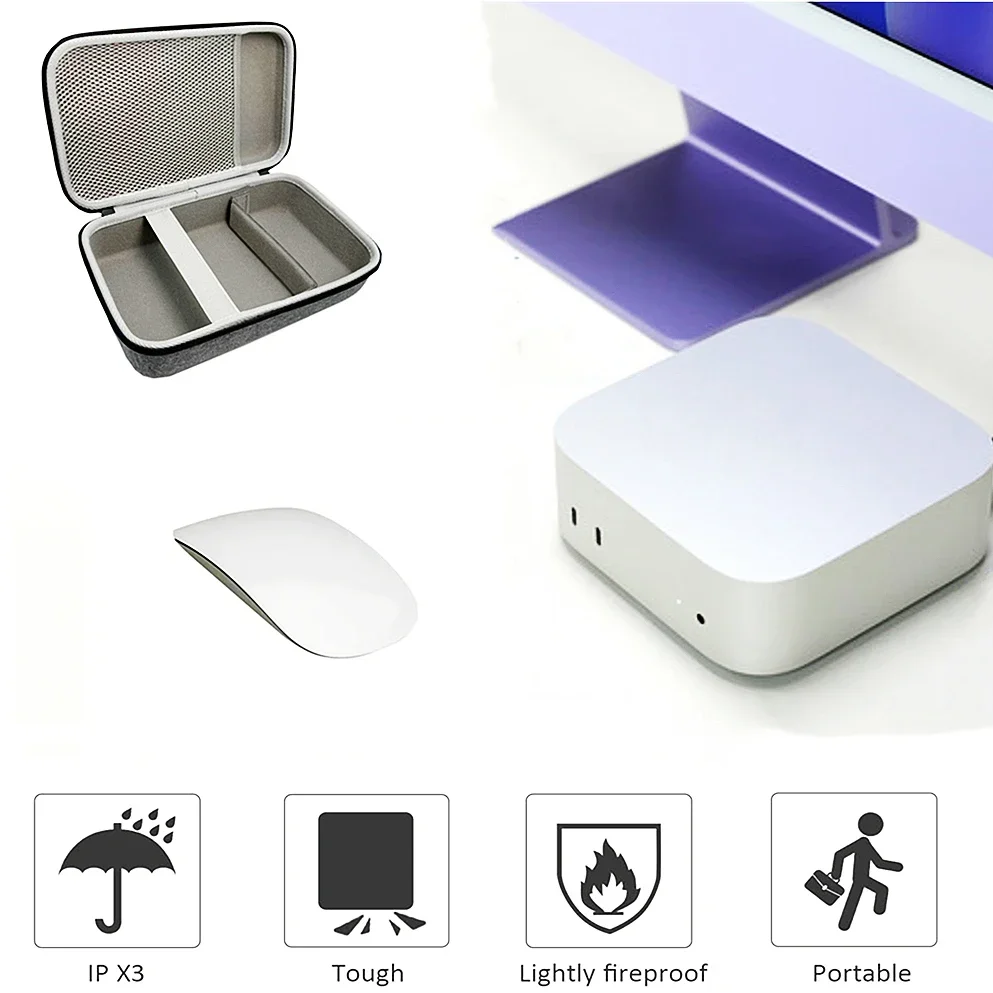 

Hard Case For Apple Mac Mini M4 Stronge Bag Can Accommodate Mouse Power Cable EVA Storage Bag