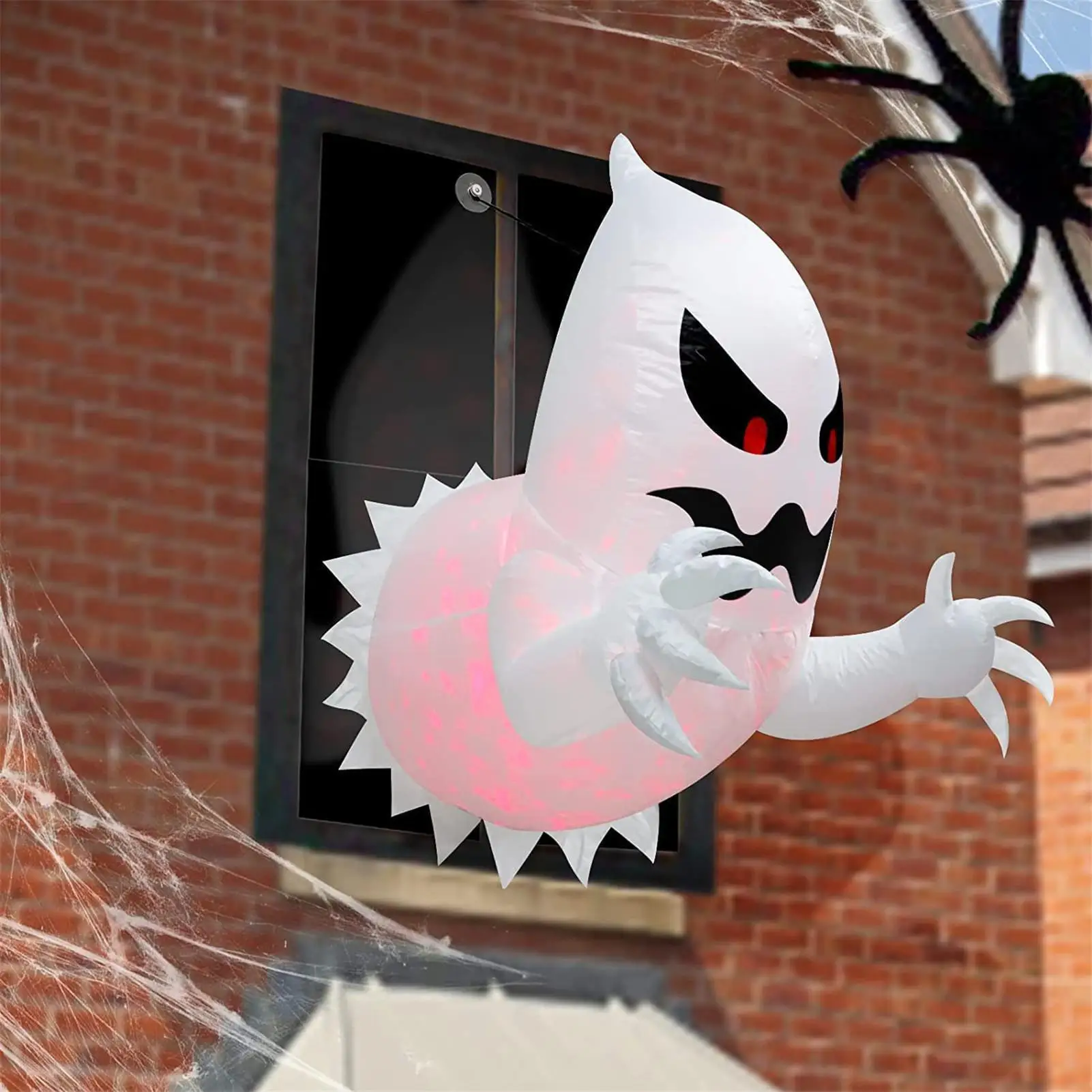Halloween Inflatables Outdoor 4.6Ft Scary Ghost Coming Out Window Blow Up Decorations For Yard Garden Lawn Party Indoor