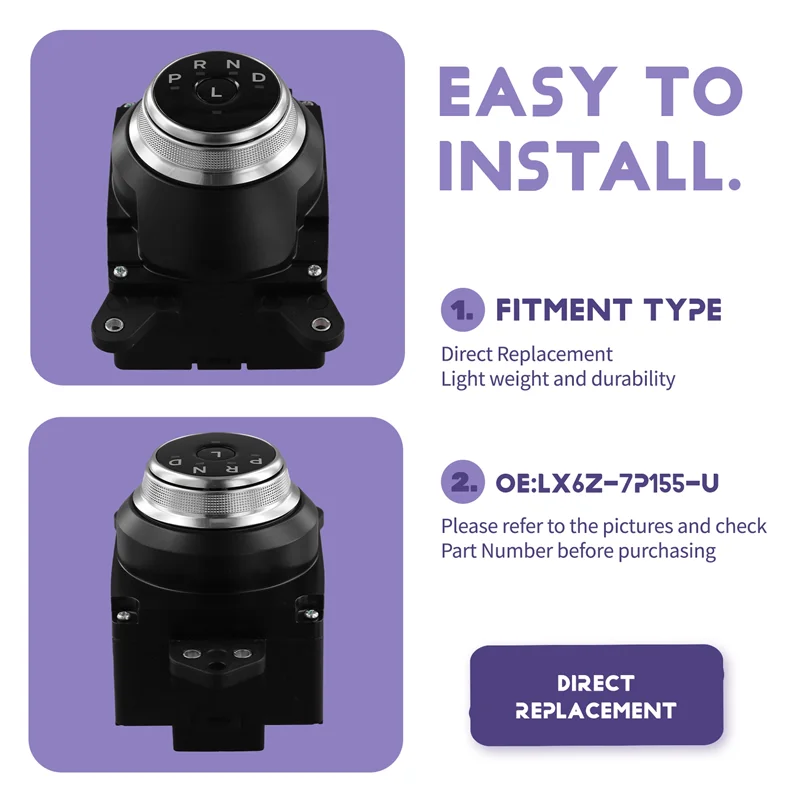 Automatic Transmission Shift Lever Replacement For Ford Escape 2020-2022 Model- New Part Number LX6Z-7P155-U