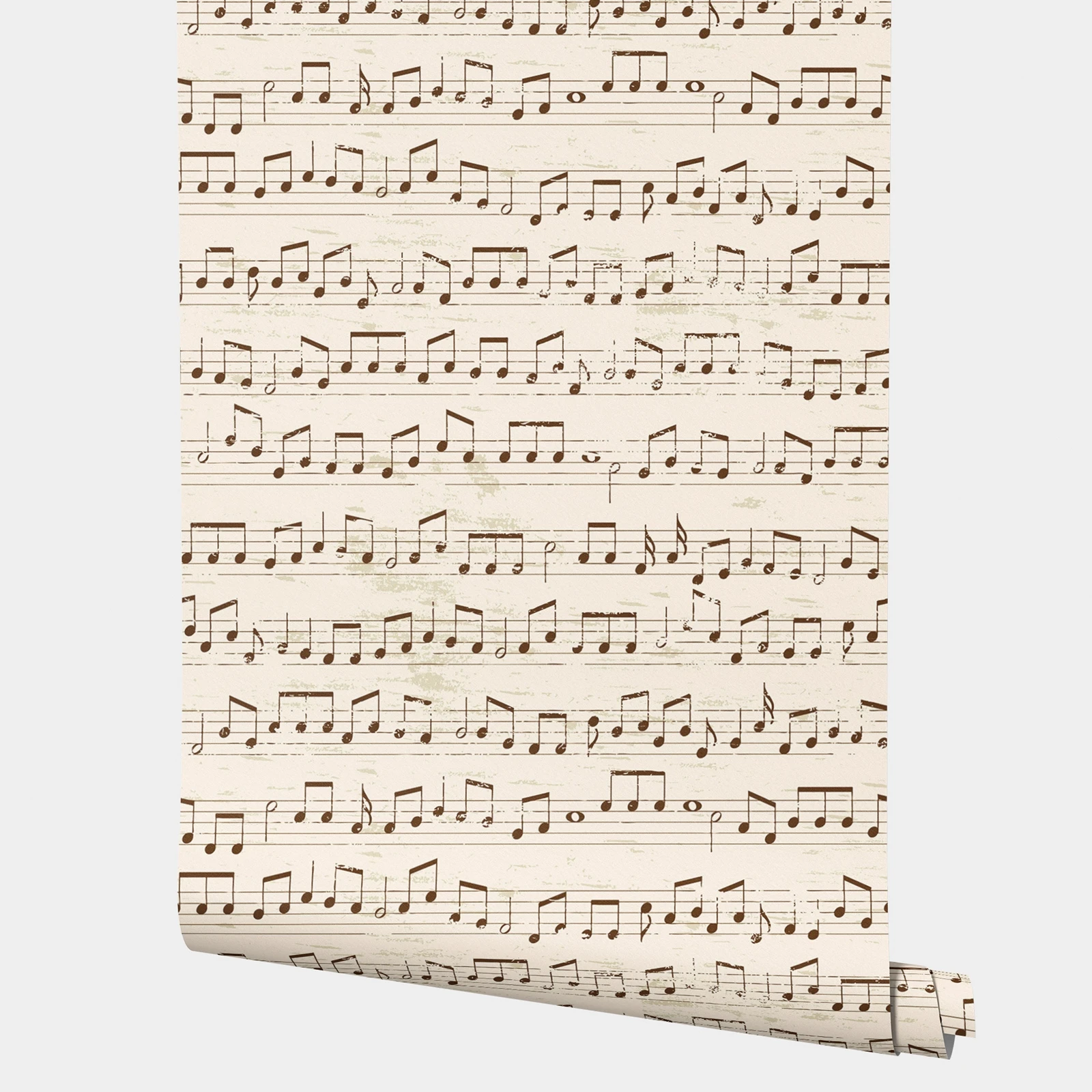 

Обои с музыкальными нотами, украшение наклейки на стену Harmonious Brown Music, рулон самоклеящихся обоев для гостиной, 50*300 см