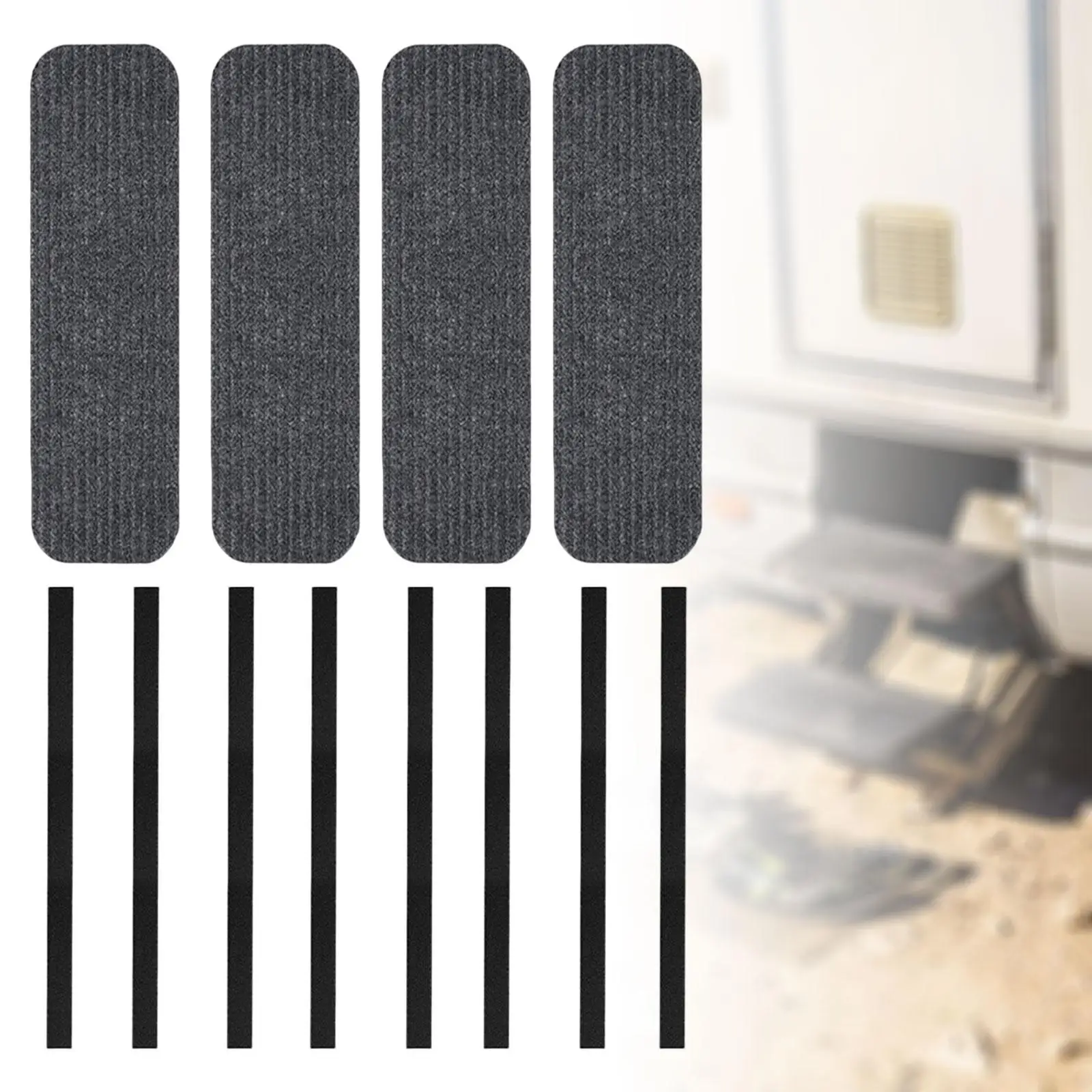 

4x RV Step Rugs, RV Step Covers, Camper Stair Rugs Tough Washable Camper Stair
