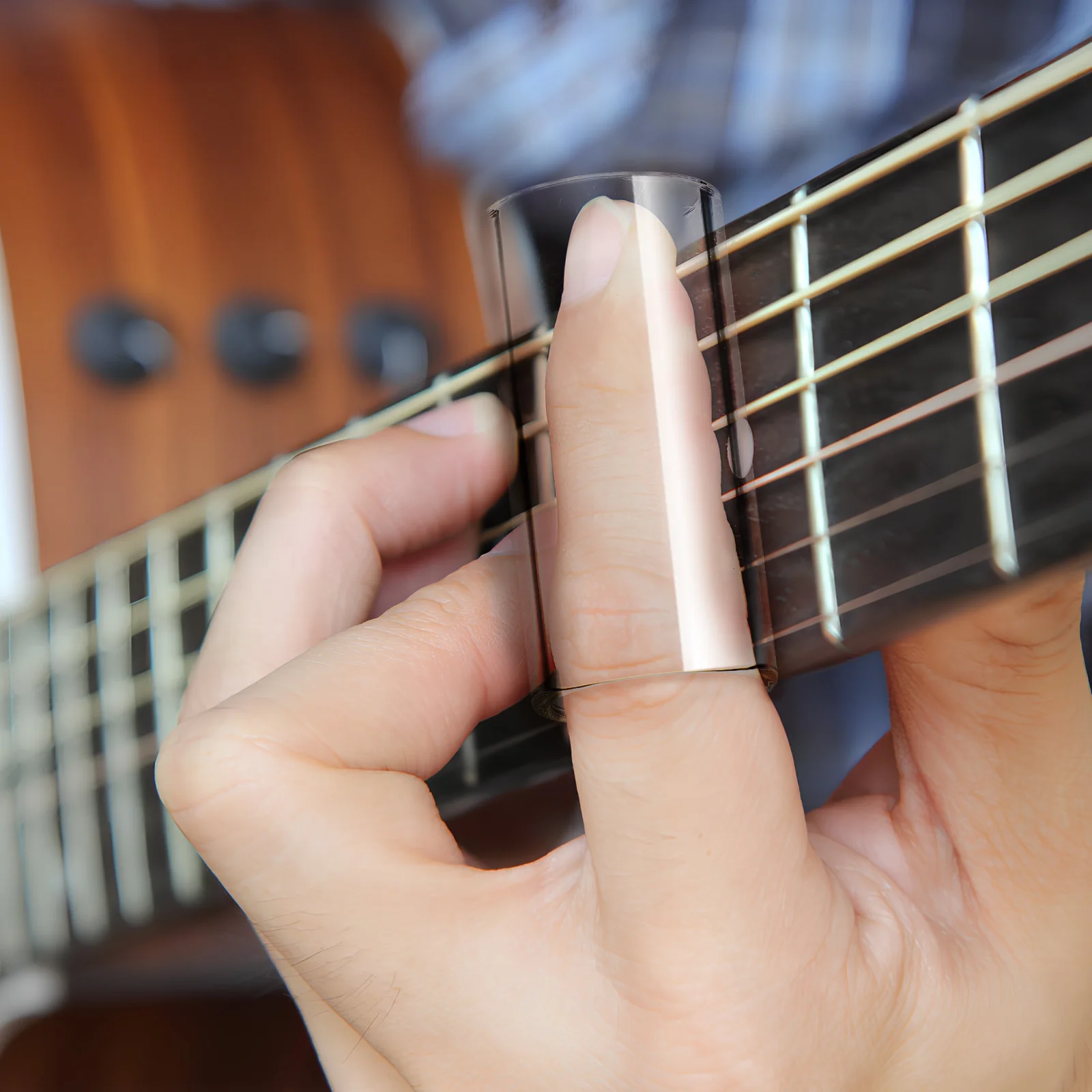 

8Pcs Glass Guitar Slides Finger Guards for Electric Acoustic Bass Warm Resonant Tone Versatile Lengths Guitarist Performance