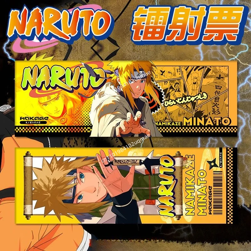 تذكرة ليزر ناروتو الأصلية الرسمية Minato Namikaze Uchiha Itachi Uchiha Sasuke مجموعة تذكرة ليزر على الوجهين لعبة هدية #2