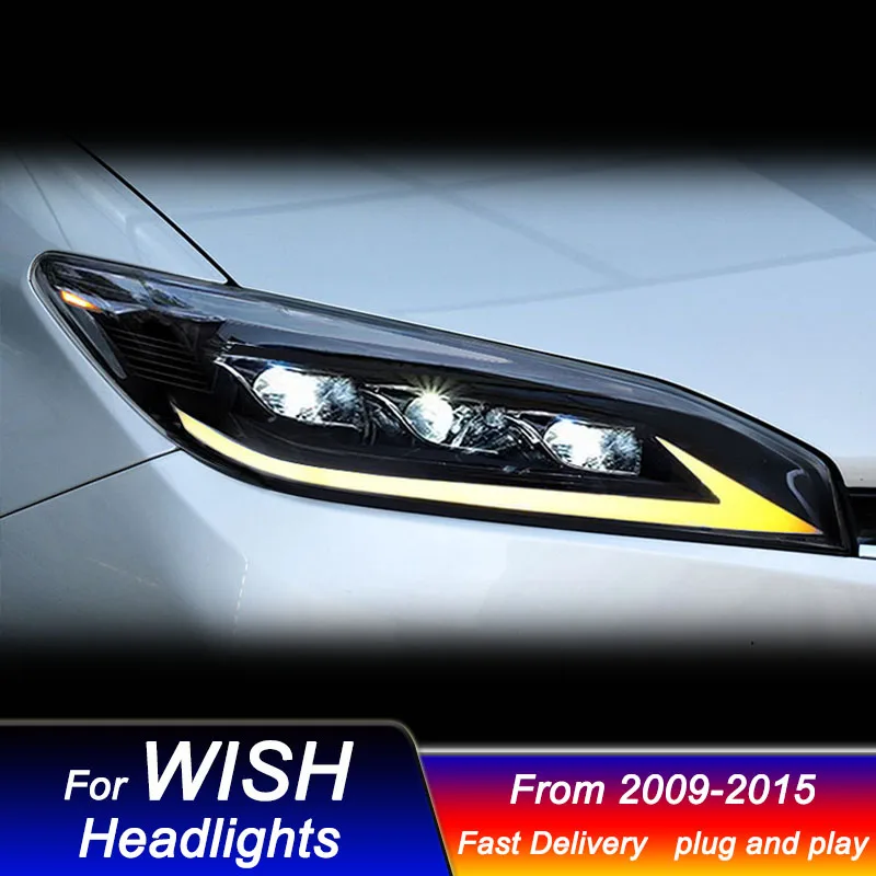 Car LED Headlights For Toyota WISH 2009-2015 lexus style full LED Head Lamp Upgrade DRL Dynamic Signal Lamp Front light Assembly