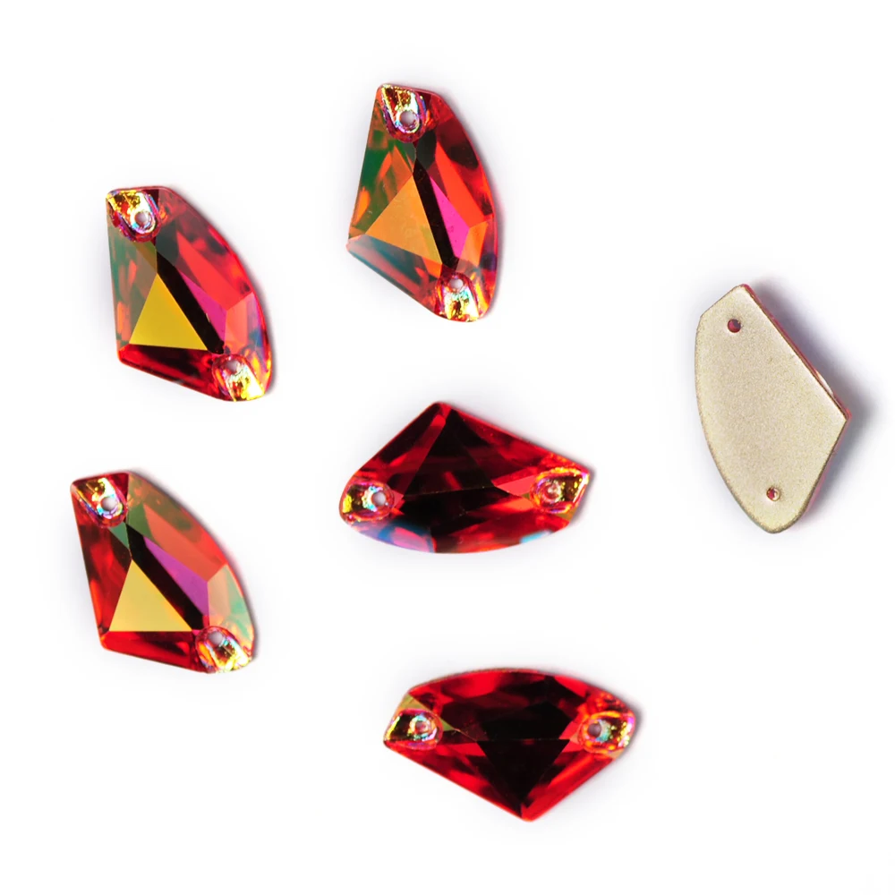 Pubrilex Galactic 9x14mm 12x19mm AB-beschichtete Aufnähsteine, Glitzer-Glas-Nähkristalle für Kleidungsstücke und Accessoires – Detail 7