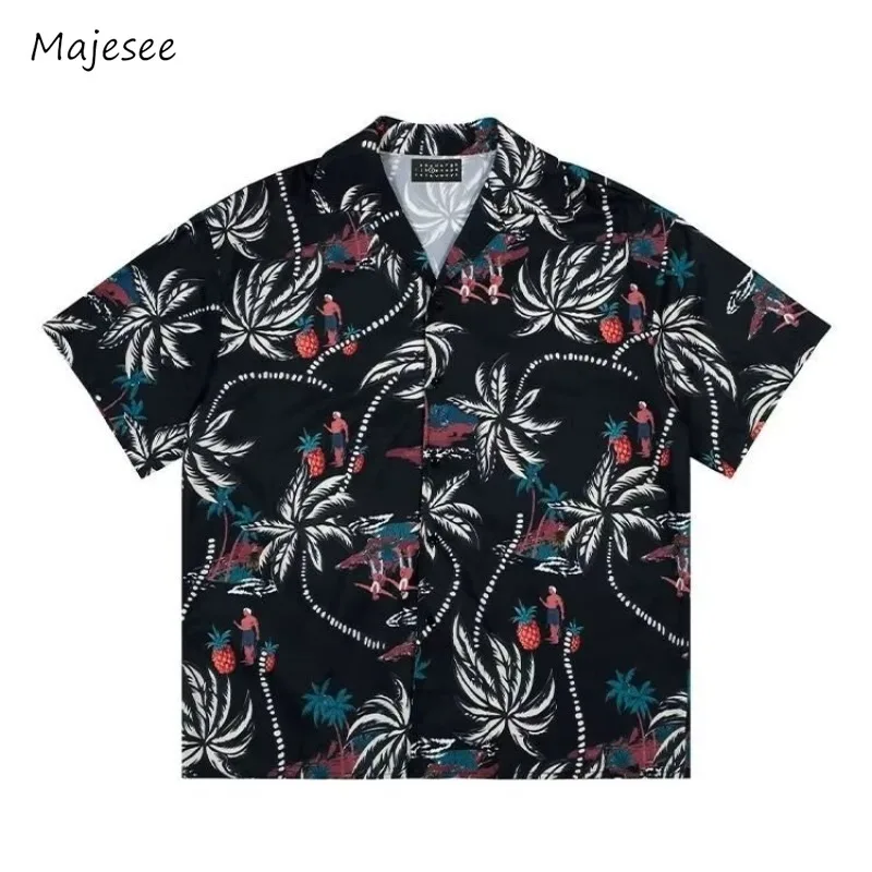 

Hawaiian Shirt Men Fashion Designed Beach Summer Holiday Breathable Loose Y2k Top Couples All-match Camisas Clothing Streewear