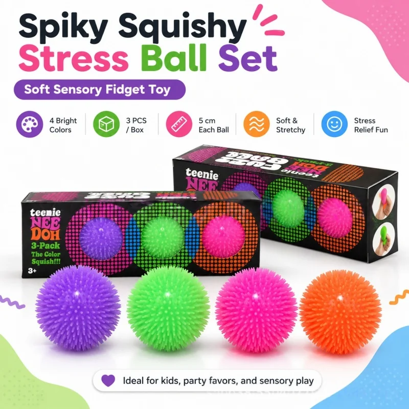 Fluffy Ball Squishy Slow Rebound Toy, Spherical Squeeze Vent Fidget Toy, Sensory Stress Relief Toy for Adults