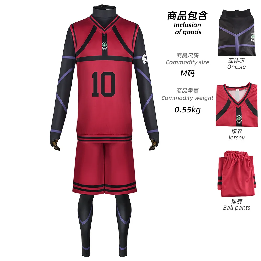 Blue Lock Jersey Football Club Sportswear Anime Isagi Yoichi Cosplay Costume Hyoma Chigiri Meguru Bachira Jumpsuit Vest Shorts