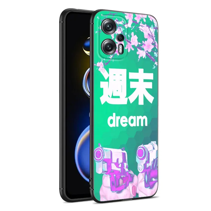 Anime Vaporwave Glitch Black Silicone Phone Case For Xiaomi POCO X3 X4 NFC F4 GT F5 F6 M4 M6 X5 X6 NEO Pro 5G M5