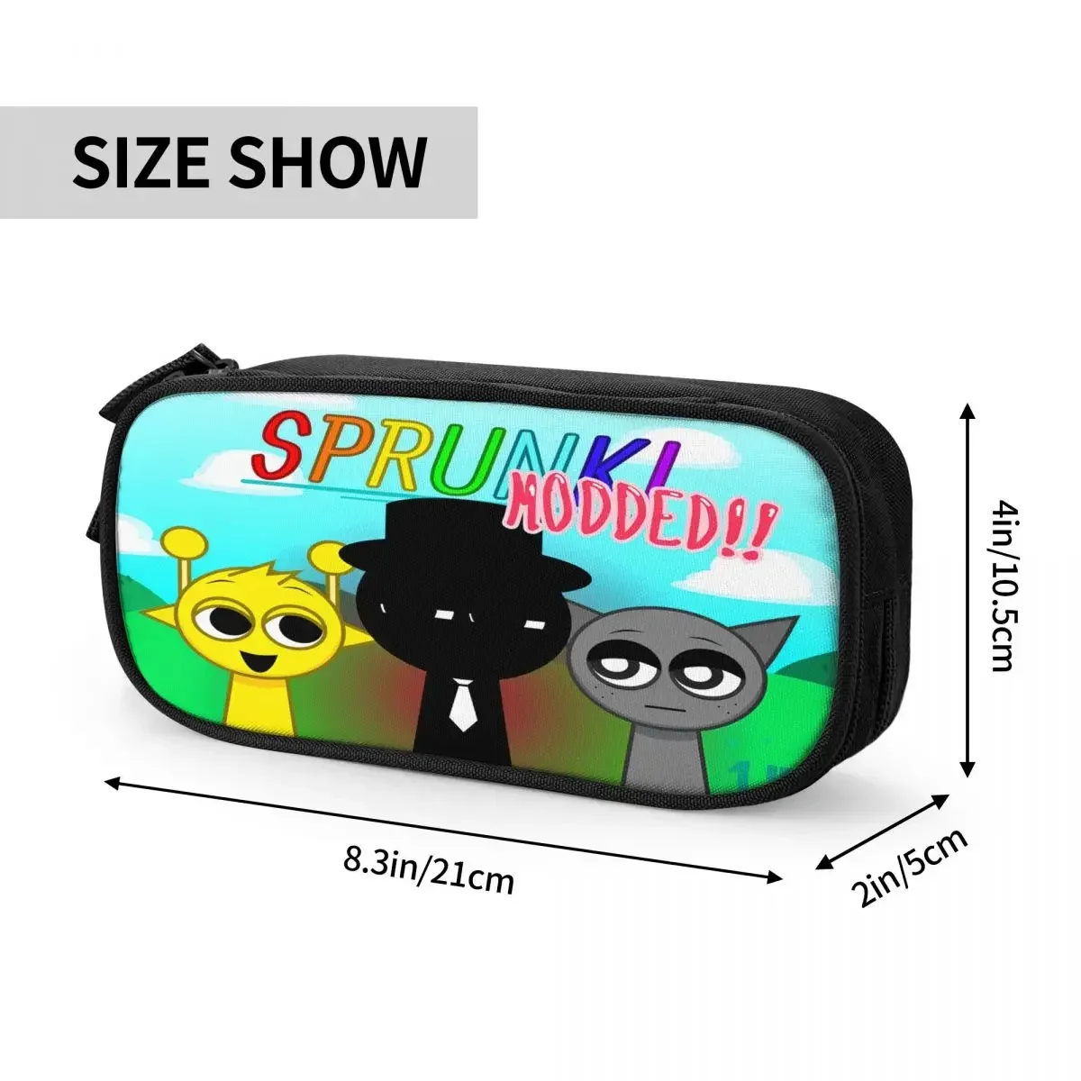 Sprunki Incredibox Sprunki مقلمة حامل قلم حقائب فتاة صبي تخزين كبير اللوازم المدرسية هدية قلم رصاص الحقيبة