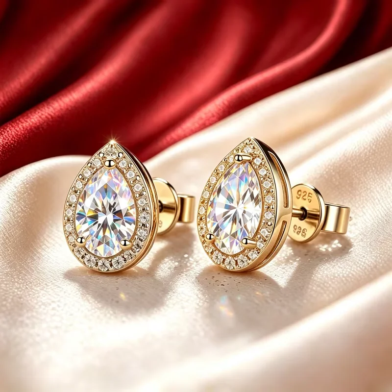0,5~2,0 Karat ovale Moissanit-Ohrringe aus 925er Silber mit GRA-Zertifikat, modischer Hochzeitsschmuck, Brautschmuck, Jubiläumsgeschenk – Detail 12