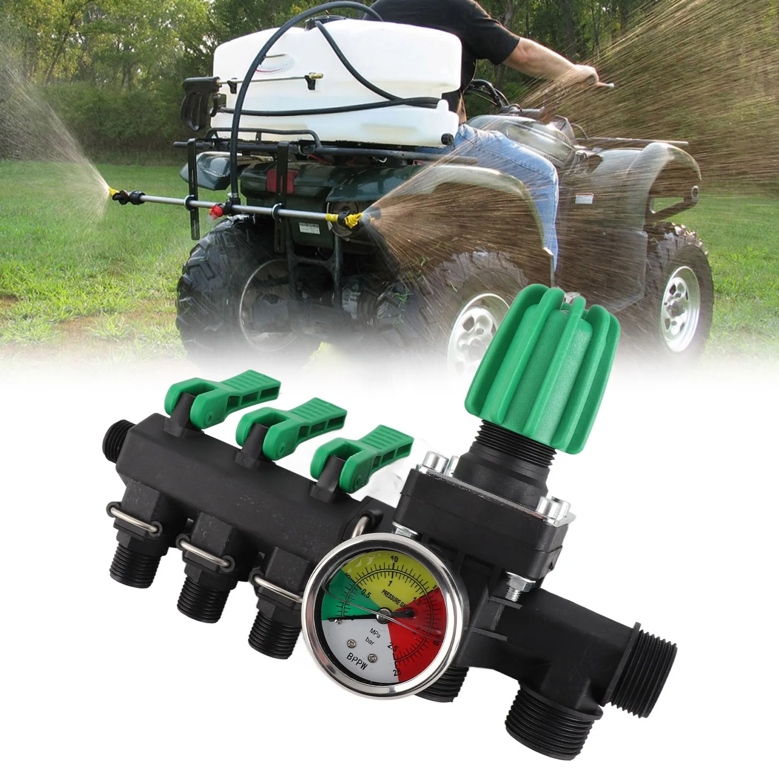 Agricultural Sprayer Control Shut Off Valve 3 Way Water Splitter 3 Way Water Control Valve